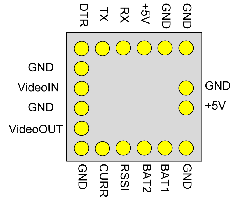 Micro MinimOSD pinout