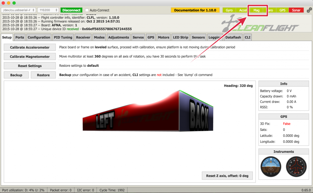 External compass un and running