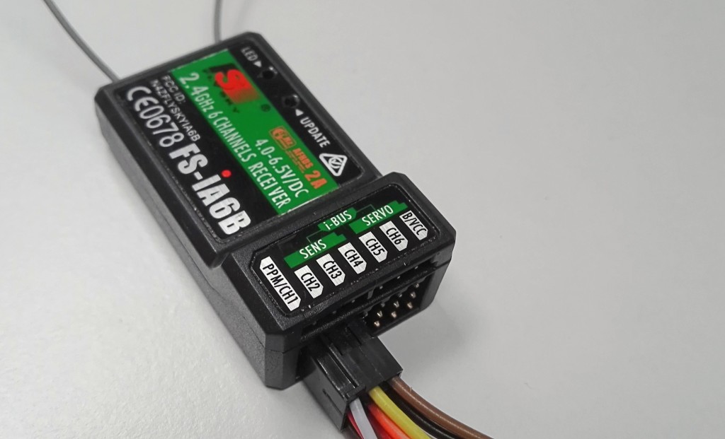 3 PWM channels connected to FlySky FS-iA6B