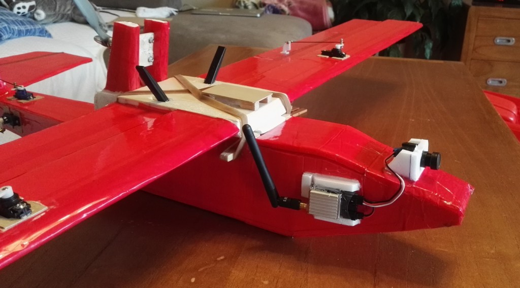 FPV gear on Depron airplane
