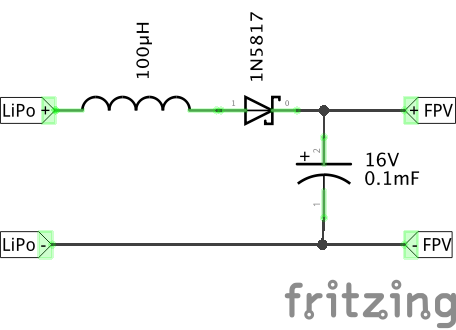 LC power noise filter for FPV