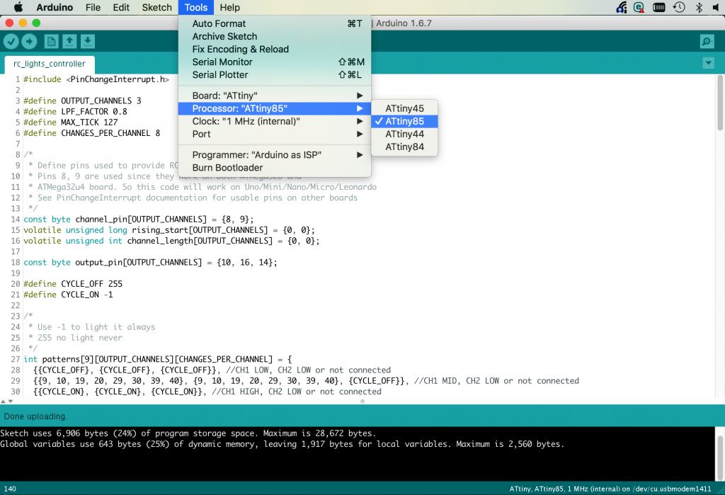 Programming ATTiny85 with Arduino IDE