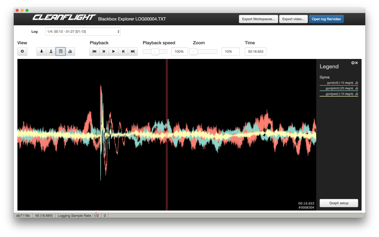 extremely noisy gyro traces