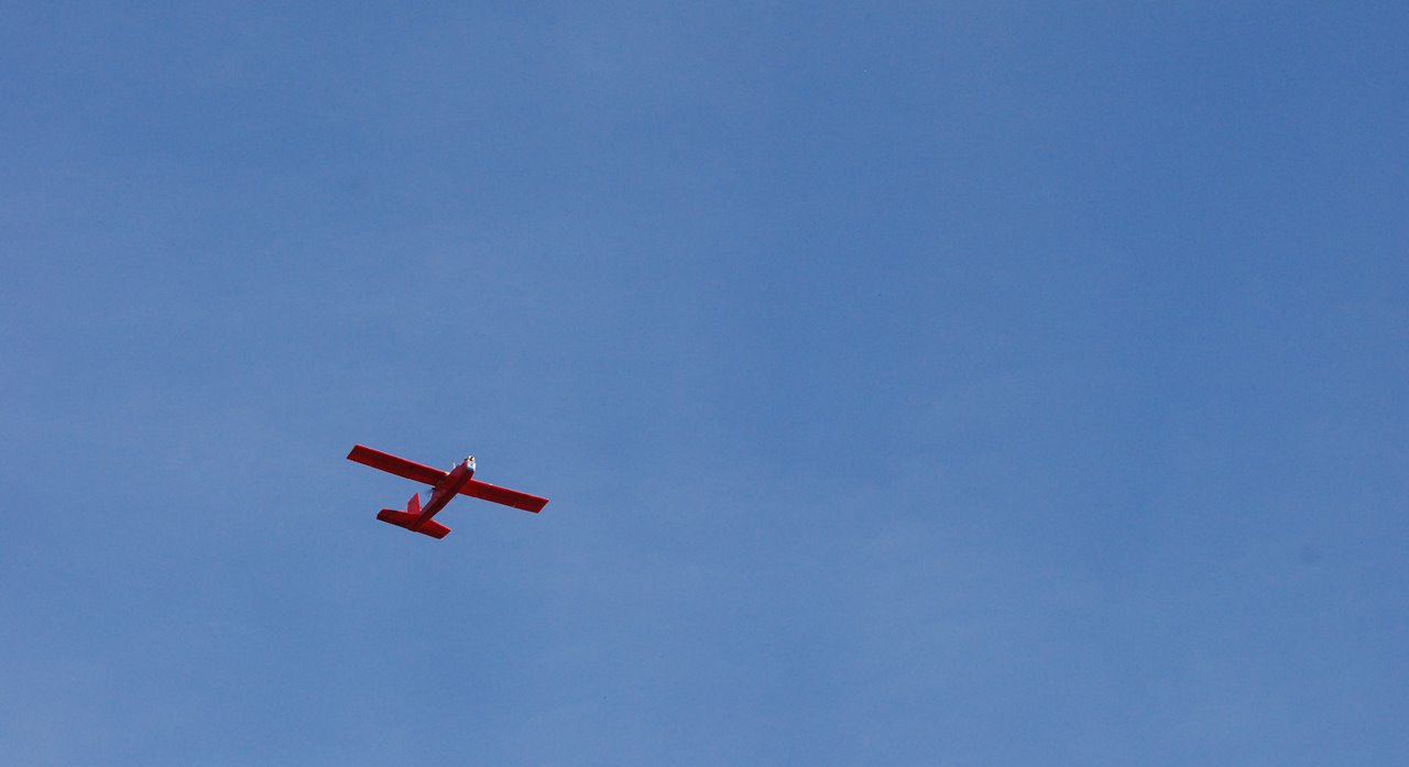 Depron airplane in flight