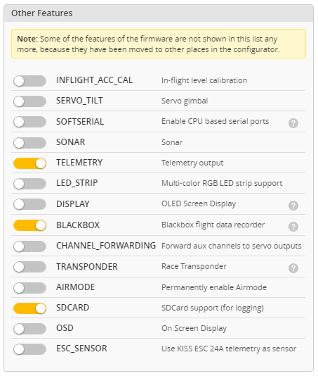 Betaflight Telemetry Feature on F7