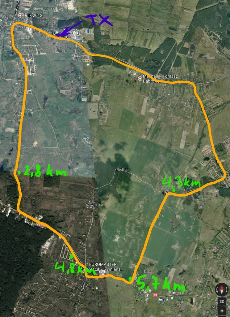 E45-TTL-100 LoRa 868MHz range test results