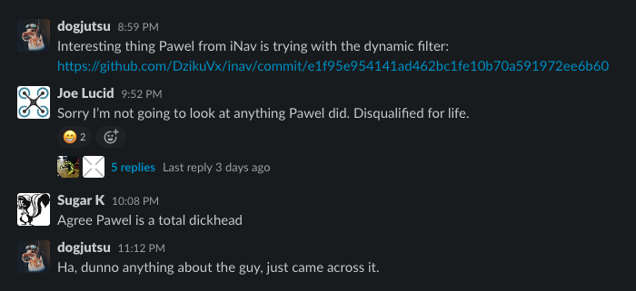 And this is called a disqualification... from Betaflight?