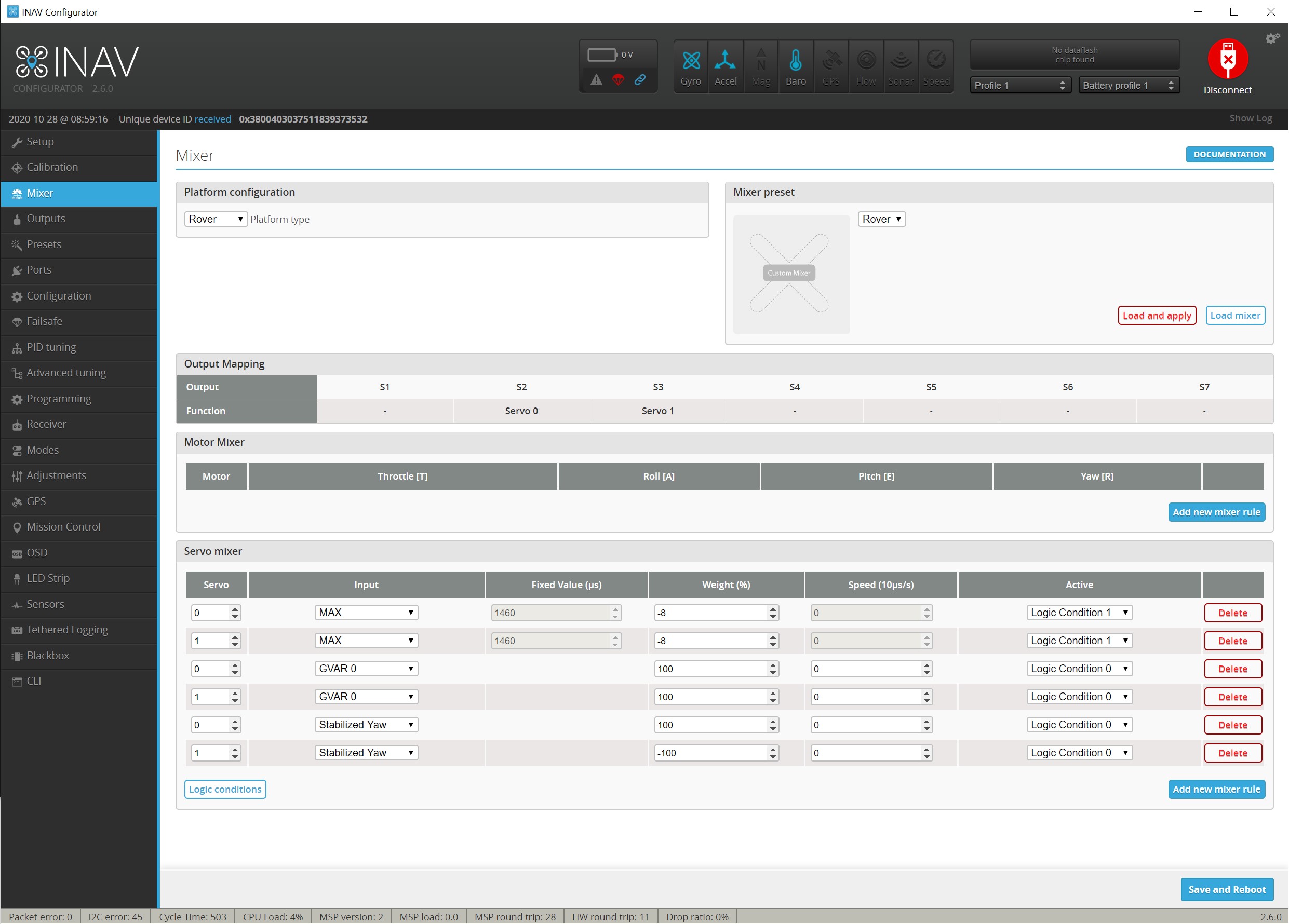 INAV on tracked vehicles - Mixer